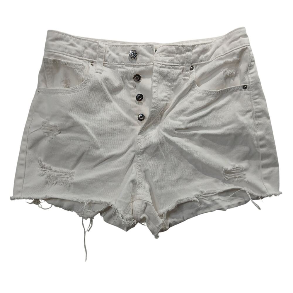 Wild Fable Womens White Distressed Cutoff Denim Shorts Size 6 High Rise